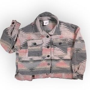 WOMEN'S MOON RYDER LONG SLEEVE MULTI-COLOR TRIBAL PRINT HI-LO JACKET SIZE S